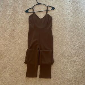 Brown formal jumpsuit.
